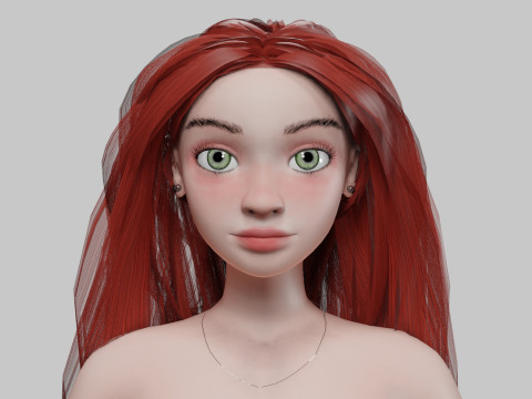 Cartoon classic girl V29014 3D Модель
