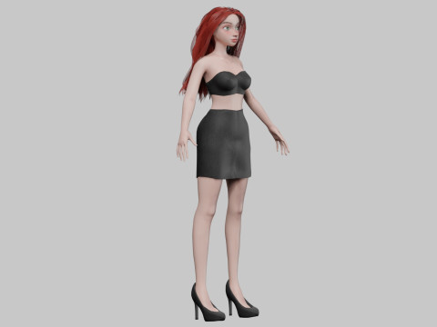 Cartoon classic girl V29014 3D Модель