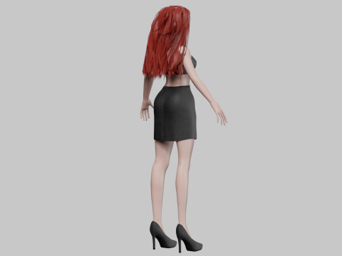 Cartoon classic girl V29014 3D Модель