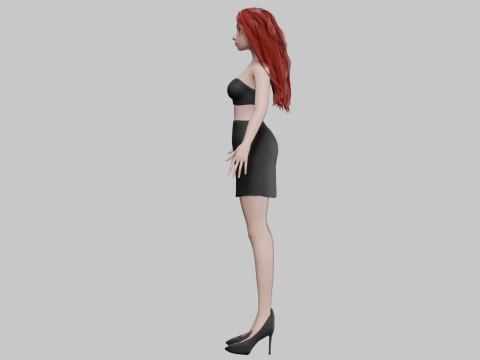Cartoon classic girl V29014 3D Модель