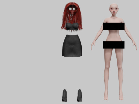 Cartoon classic girl V29014 3D Модель