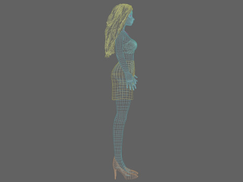 Cartoon classic girl V29014 3D Модель