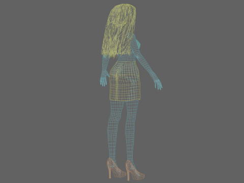 Cartoon classic girl V29014 3D Модель