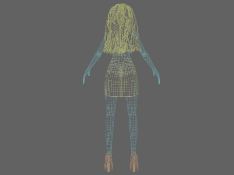 Cartoon classic girl V29014 3D Модель