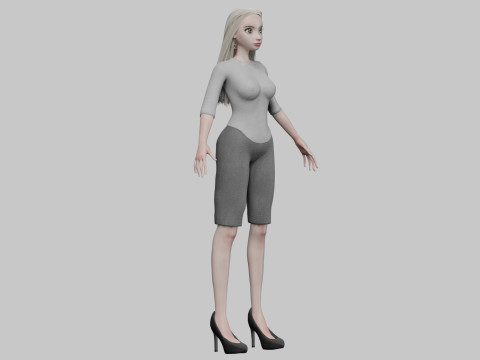 Cartoon cool girl V32277 3D Model