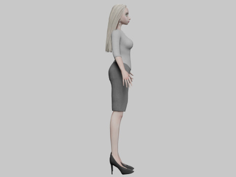 Cartoon cool girl V32277 3D Model