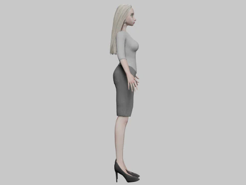 Cartoon cool girl V32277 3D Model