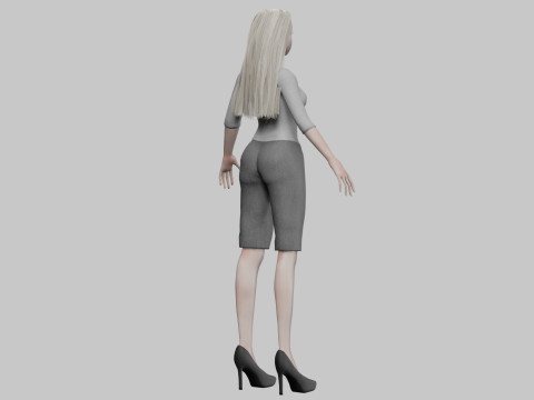 Cartoon cool girl V32277 3D Model