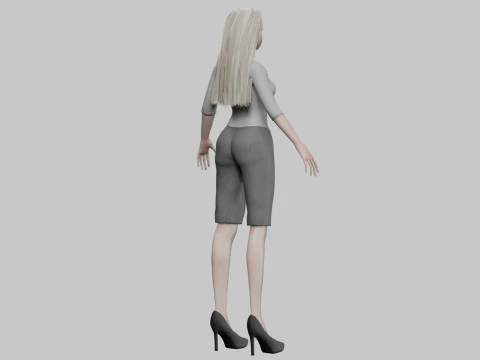 Cartoon cool girl V32277 3D Model