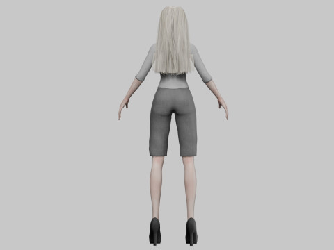 Cartoon cool girl V32277 3D Model