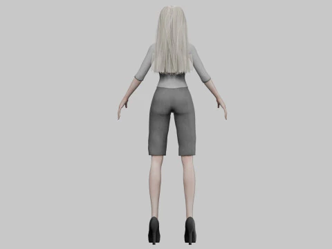 Cartoon cool girl V32277 3D Model