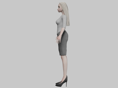 Cartoon cool girl V32277 3D Model