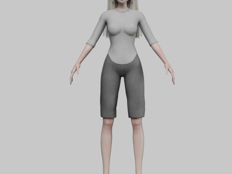 Cartoon cool girl V32277 3D Model