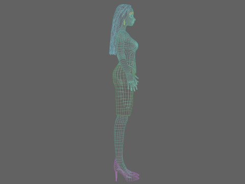 Cartoon cool girl V32277 3D Model