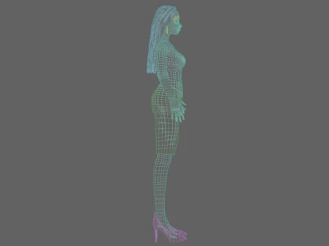 Cartoon cool girl V32277 3D Model