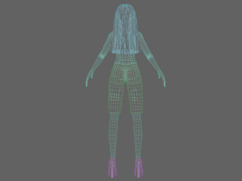Cartoon cool girl V32277 3D Model