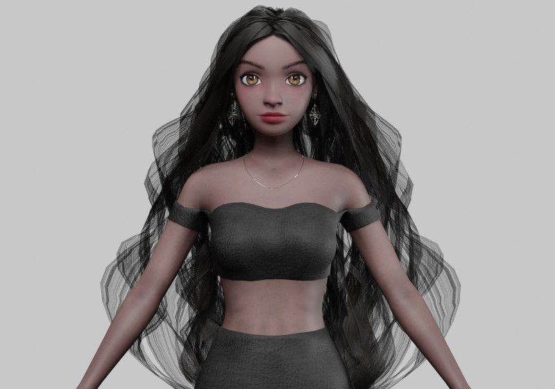 Cartoon cute girl V37741 Modelo 3D .c4d .max .obj .3ds .fbx .stl .blend 
