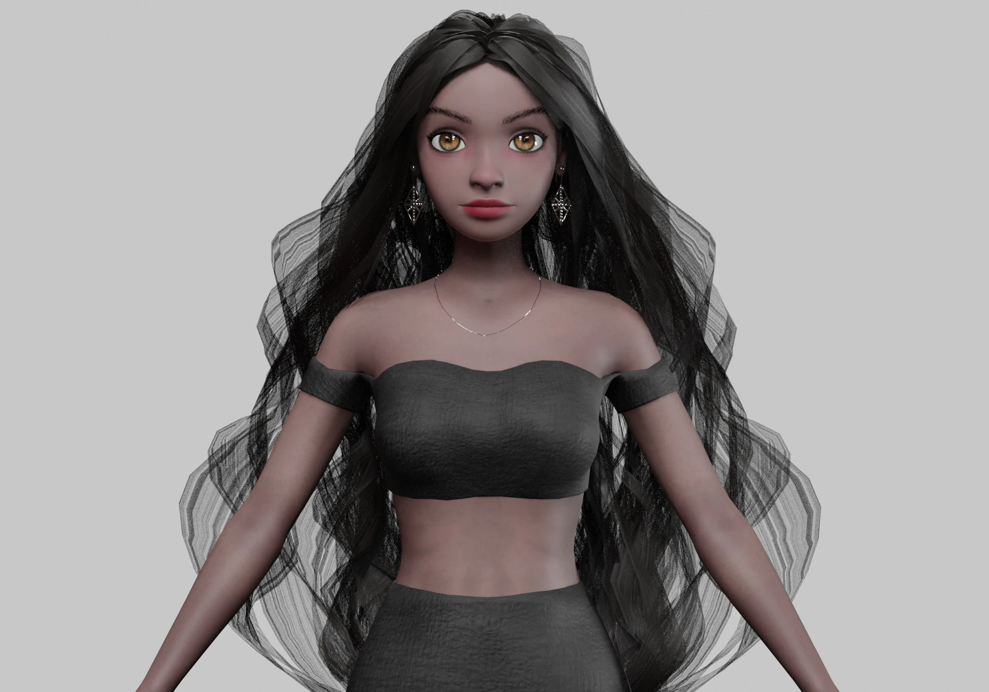 Cartoon cute girl V37741 3D Model .c4d .max .obj .3ds .fbx .stl .blend 