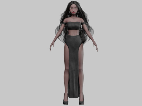 Cartoon cute girl V37741 Modelo 3D