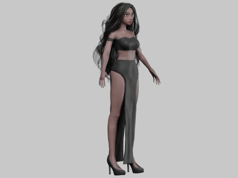 Cartoon cute girl V37741 Modelo 3D