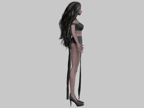 Cartoon cute girl V37741 Modelo 3D