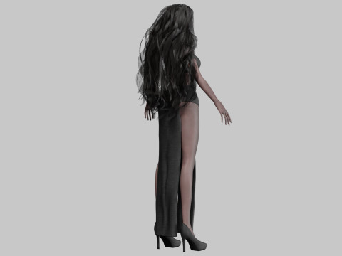 Cartoon cute girl V37741 Modelo 3D