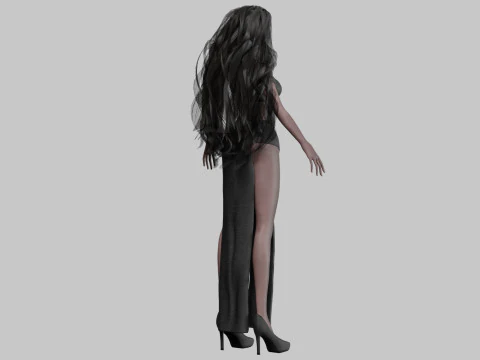 Cartoon cute girl V37741 3D Model