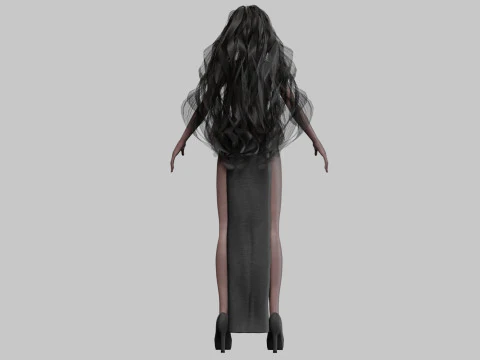 Cartoon cute girl V37741 3D Model