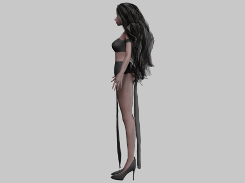 Cartoon cute girl V37741 Modelo 3D