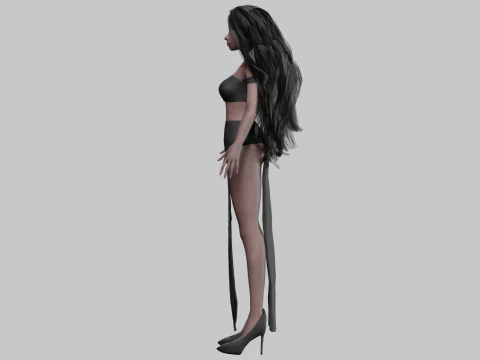 Cartoon cute girl V37741 3D Model