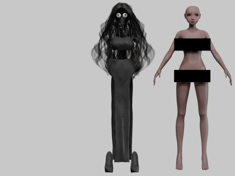 Cartoon cute girl V37741 3D Model