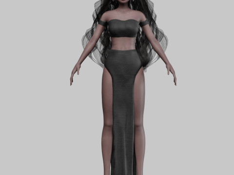 Cartoon cute girl V37741 Modelo 3D