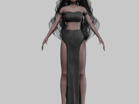 Cartoon cute girl V37741 3D Model