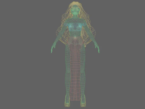 Cartoon cute girl V37741 3D Model