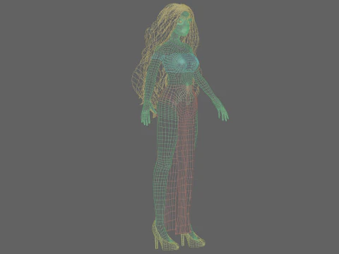 Cartoon cute girl V37741 3D Model