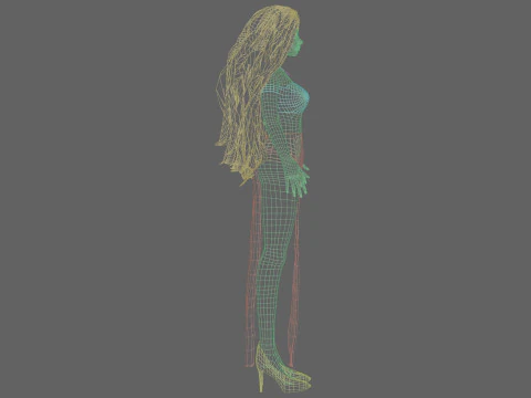 Cartoon cute girl V37741 3D Model