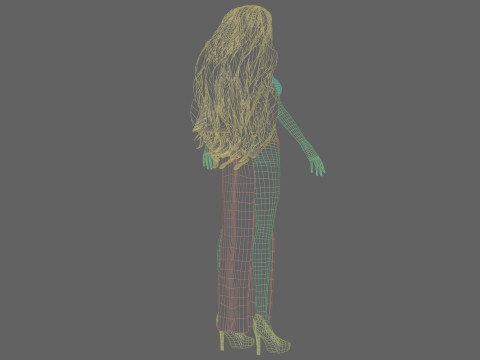Cartoon cute girl V37741 Modelo 3D