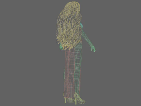 Cartoon cute girl V37741 3D Model