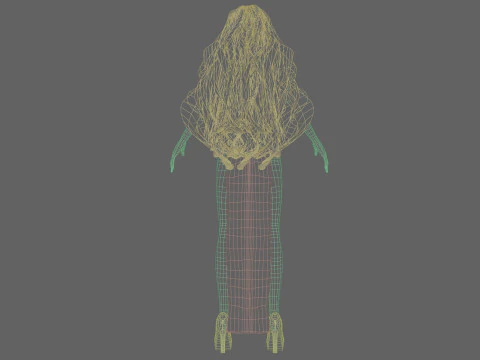 Cartoon cute girl V37741 3D Model
