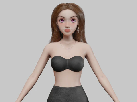 卡通漂亮女孩V32248 3D 模型