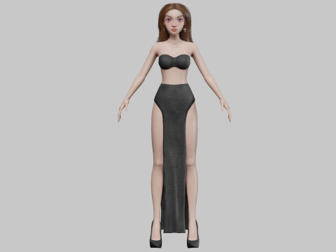 Cartoon pretty girl V32248 3Dモデル