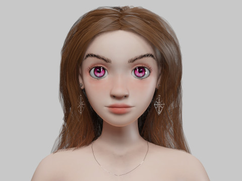 Cartoon pretty girl V32248 3Dモデル