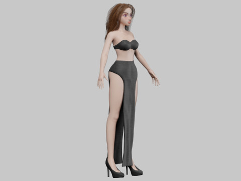 Cartoon pretty girl V32248 3Dモデル