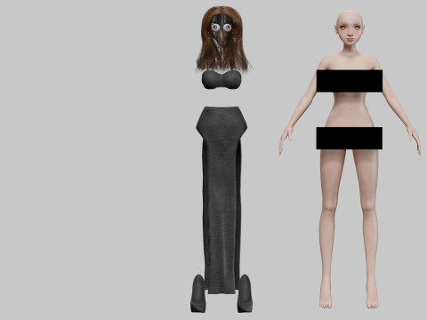 Cartoon pretty girl V32248 3Dモデル
