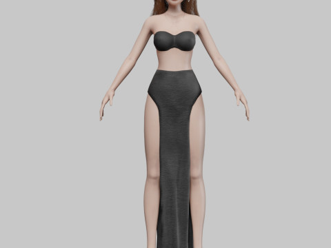Cartoon pretty girl V32248 3Dモデル