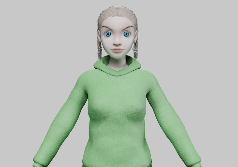 Cartoon standard girl V30277 3D Model .c4d .max .obj .3ds .fbx .stl .blend 