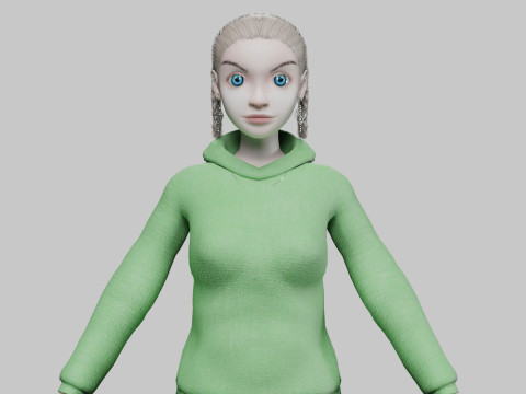 Cartoon standard girl V30277 3D मॉडल