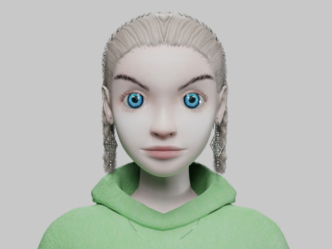 Cartoon standard girl V30277 3D Model