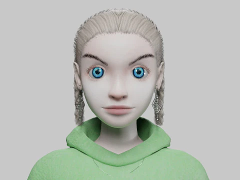 Cartoon standard girl V30277 3D Model