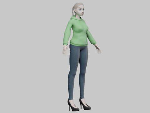 Cartoon standard girl V30277 3D Model